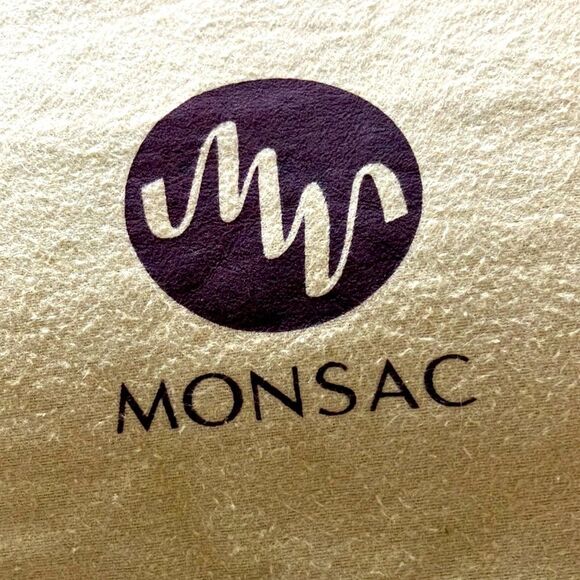 Monsac Dust Cover Logo on Both Sides Felt Drawstring Bag NEW 16.5”x14.5” - Picture 1 of 2